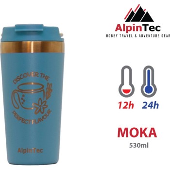 AlpinTec Θερμος Moka Κεραμικη Επιστρωση Μπλε TG-530-BE 4891321284257