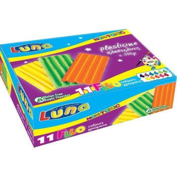 Diakakis imports Πλαστελίνη 11 χρωματα 500gr fluo luna 000622942 5205698727849