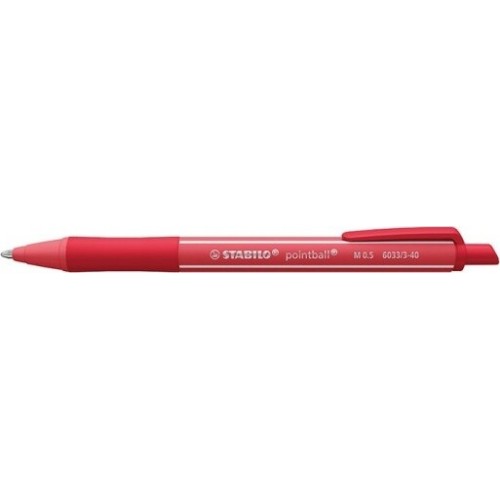 Permanent pen Stabilo Pointball Colorful 0.5mm Red 6033 3-40 128603340 4006381624596