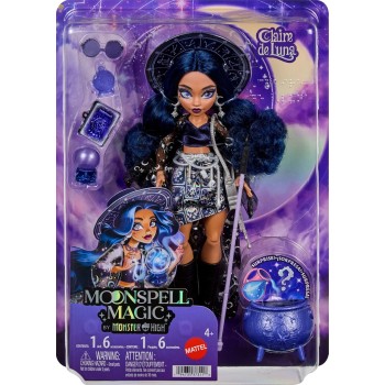 Mattel Moonspell Magic by Monster High Claire de Luna Fashion Doll, Clairvoyant Witch With Accessories JMB89 194735373116