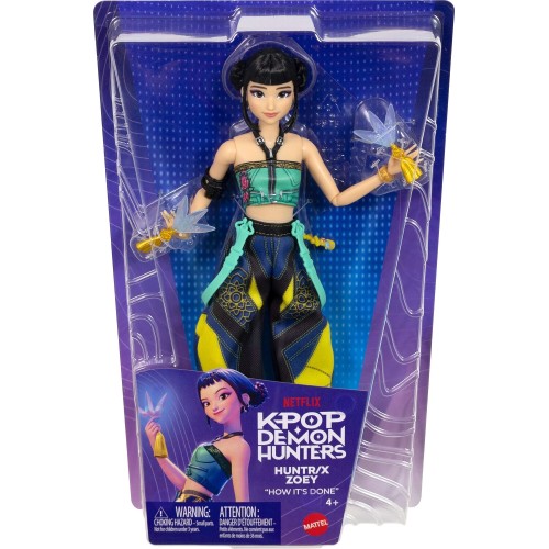 Mattel Kpop Demon Hunters Kpop Demon Hunters Huntr/X Zoey Fashion Doll In Removable Look With Themed Movie Accessories JRN37 194
