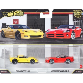 Mattel Hot Wheels Premium Car Culture 2-Pack Of Viper Die-Cast 1:64 Scale Toy Vehicles HBL96 / JHW54 194735336845