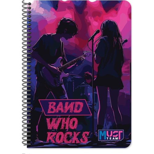 Diakakis imports Τετράδιο Σπιράλ 17x25 Must Team Rock 3 Θέματα 90 Φύλλα 4 Σχέδια 000587396 | Toys-shop.gr