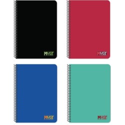 Diakakis imports Spiral Notebook 17x25 Must Team Monochrome 5 Subjects 150 Sheets 4 Colors 000587352 5205698814426
