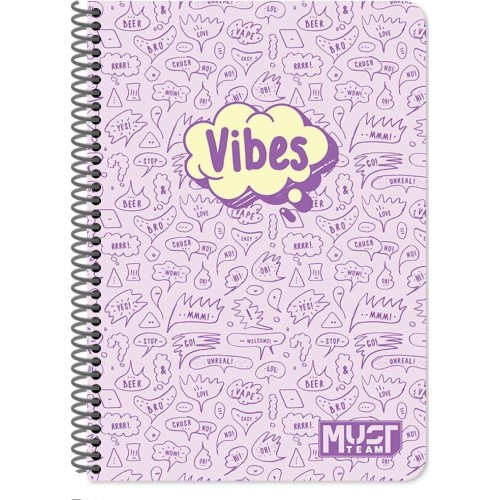 Diakakis imports Spiral Notebook 17x25 Must Team Quotes 5 Subjects 150 Sheets 4 Designs 000587342 | Toys-shop.gr