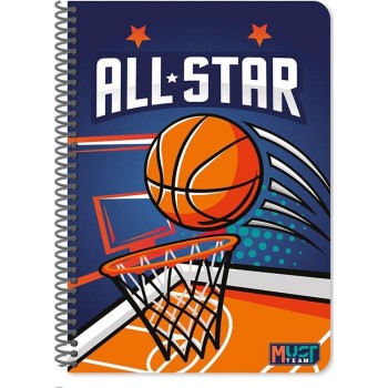 Diakakis imports spiral notebook 17x25 4i 120φ must team player 000586575 | Toys-shop.gr