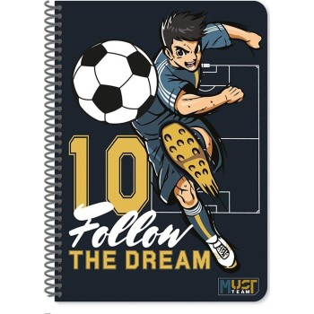 Diakakis imports spiral notebook 17x25 4i 120φ must team player 000586575 | Toys-shop.gr