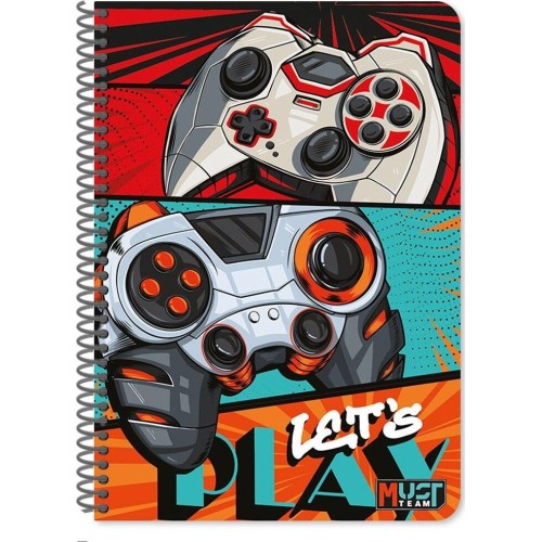 Diakakis imports spiral notebook 17x25 3i 90φ must team player 000586574 | Toys-shop.gr