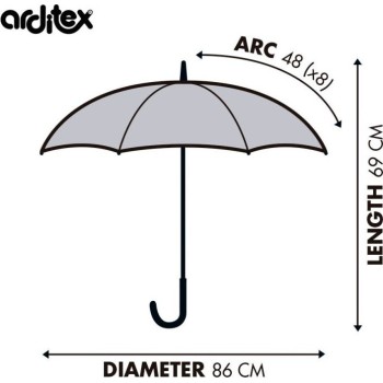 Arditex Minnie Mouse Polyester Umbrella, 8 Panels, 86cm Diameter, Automatic Opening WD18028  8430957180289