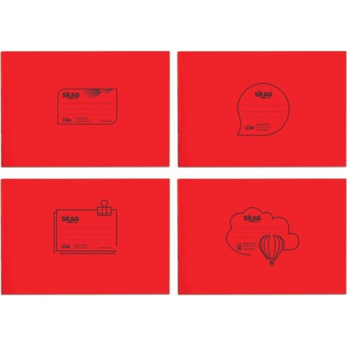 SKAG Notebooks Transparent P.p.Red 14x20 striped 50Φ 80gr 223218 5201303223218