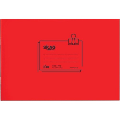 SKAG Notebooks Transparent P.p.Red 14x20 striped 50Φ 80gr 223218 5201303223218