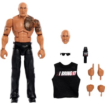 Mattel WWE Elite The Rock Action Figure, Greatest Hits 5 2026, 6-Inch Collectible With Accessories GDF60 / JHV03 194735336203