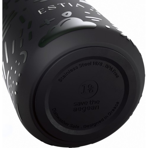 Estia Thermos Flow Save the Aegean 500ml Noir Echo 01-42059 5207158042059