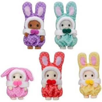 Epoch Sylvanian Families Cutie Collectable – Colourful Baby Bunny Costume Series Blind Bag  5924 | Toys-shop.gr