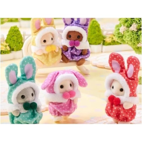 Epoch Sylvanian Families Cutie Collectable – Colourful Baby Bunny Costume Series Blind Bag  5924 | Toys-shop.gr