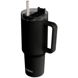 quokka Stream Jet Black Insulated Bottle With Straw And Handle 1200Ml 40330 | Toys-shop.gr
