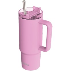 quokka Insulated Bottle With Straw And Handle Stream Blossom Pink 1200Ml 40335 | Toys-shop.gr