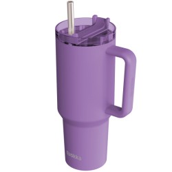 quokka Stream Amethyst Purple Insulated Tumbler With Straw And Handle 1200Ml 40334 | Toys-shop.gr