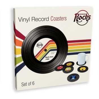 Winkee Rock Vinyl Record Coasters 17651 4260767640543