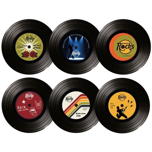 Winkee Rock Vinyl Record Coasters 17651 4260767640543