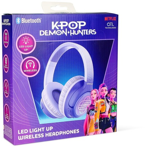 otl technologies kpop demon hunters OTL K-Pop Demon Hunters Wireless Kids Headphones With LED Light (Huntrix)  | Toys-shop.gr