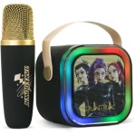 otl technologies kpop demon hunters OTL K-Pop Demon Hunters Popsing Wireless Karaoke Speaker With 1 Microphone & LED Light (Blac