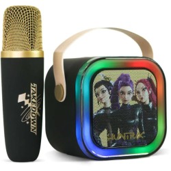 otl technologies kpop demon hunters OTL K-Pop Demon Hunters Popsing Wireless Karaoke Speaker With 1 Microphone & LED Light (Blac