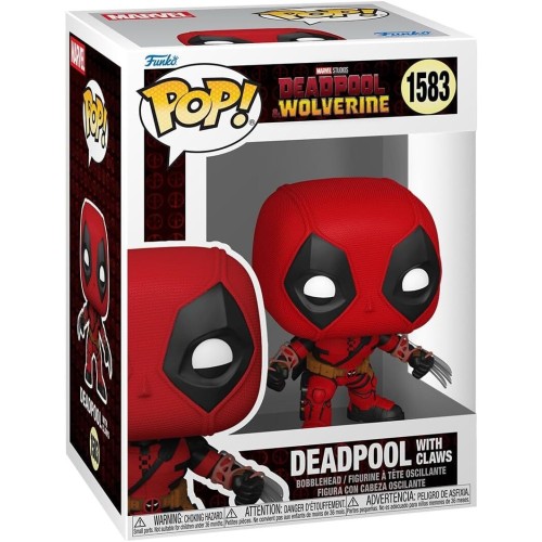 Marvel Avengers Funko Pop! Marvel: Deadpool & Wolverine - Deadpool With Claws N.1583 Bobble-Head Vinyl Figure 90456 889698904568