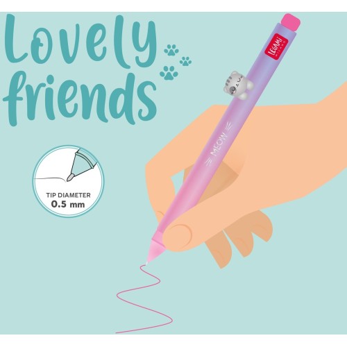 Legami Gel Pen With Be Curious Kitty Animal Decoration - Lovely Friends kitty CPP0017 8052694036560