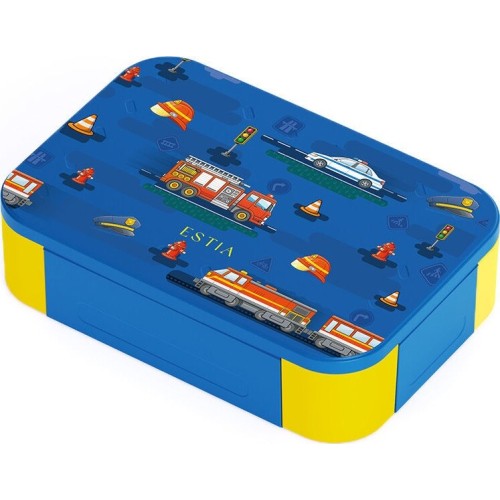 Estia Children's Food Container Save the Aegean 900ml With 2 Detachable Cases City Heroes 01-43926 | Toys-shop.gr