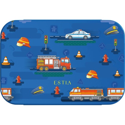 Estia παιδικό φαγητοδοχείο Save the Aegean 900ml ΜΕ 2 Αποσπωμενες Θηκες City Heroes 01-43926 | Toys-shop.gr