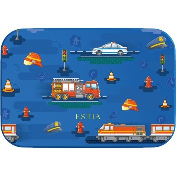 Estia παιδικό φαγητοδοχείο Save the Aegean 900ml ΜΕ 2 Αποσπωμενες Θηκες City Heroes 01-43926 | Toys-shop.gr