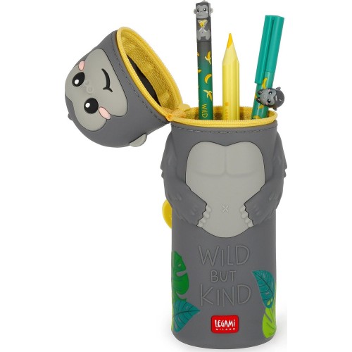 Κασετίνα - Μολυβοθήκη Legami soft silicon pencil case 2 in 1 kawaii - gorilla Γορίλας KA0026 | Toys-shop.gr