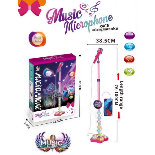 Toys-shop Choice Standing Microphone With Bluetooth Connection In Pink JM107294 6990526072947