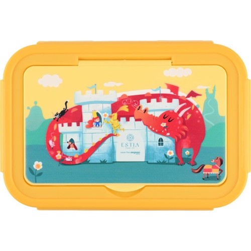 Estia Children's Food Container Save the Aegean 1400ml With 3 Fortress Dragon Pouches 01-33620 | Toys-shop.gr