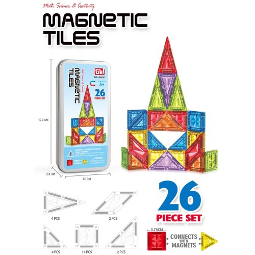 Toys-shop Choice Μαγνητικά Πλακίδια 26 Τμχ JK198385 6990526983854