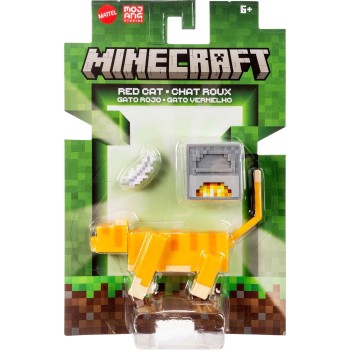 Mattel Minecraft Red Cat Action Figure & Accessories Set, 3.25-inch Scale Collectible Toy GTP08 / JJT03 | Toys-shop.gr