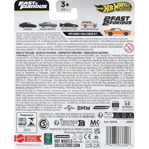 Mattel Hot Wheels Cars, Premium Fast & Furious Car for Adult Collectors HNW46 / JHW64 | Toys-shop.gr