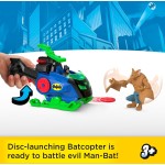 Mattel Imaginext DC Super Friends Batcopter vs Man-bat Set With Batman, Man-bat, Launching Disc (styles May Vary) JML97 | Toys-s