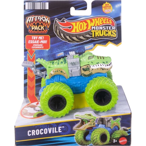 Mattel hot wheels monster trucks οχηματα - attack pack hwmt attack croc truck JMK92 / JMK95 | Toys-shop.gr