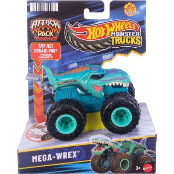 Mattel hot wheels monster trucks οχηματα - attack pack hwmt attack mega wrex JMK92 / JMK94 | Toys-shop.gr