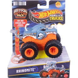Mattel hot wheels monster trucks οχηματα - attack pack hwmt attack rhinomite JMK92 / JMK97 | Toys-shop.gr