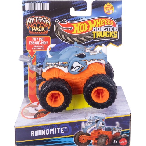 Mattel hot wheels monster trucks οχηματα - attack pack hwmt attack rhinomite JMK92 / JMK97 | Toys-shop.gr