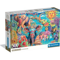 Clementoni παζλ high quality collection γιορτή ελεφάντων 500 τμχ - compact box 1220-35578 | Toys-shop.gr