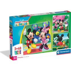 Clementoni παιδικό παζλ super color disney mickey mouse club house 3x48 τμχ 1200-25005 | Toys-shop.gr