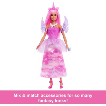 Mattel Barbie Advent Calendar With Fashion Doll & 24 Surprise Toy Accessories Including Unicorn & Pets JFL66 | Toys-shop.gr