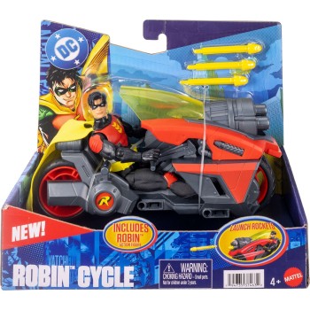 Mattel DC Premier 6.5 Inch Batlink Robin Figure & Motorcycle Vehicle With Projectile Launch JMD51 | Toys-shop.gr