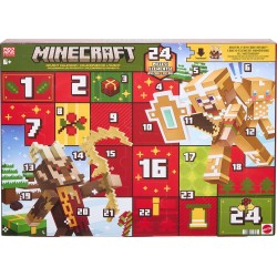 Mattel Minecraft Advent Calendar, 3 3.25-inch Scale Action Figures, 15 Accessories, 5 Stickers & Digital Item Code JMP70 | Toys-