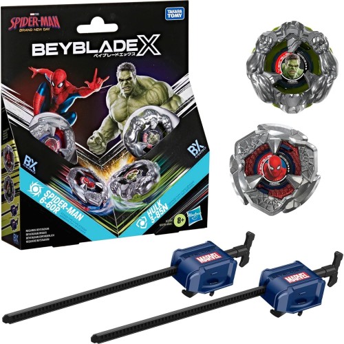 Hasbro Beyblade X And Marvel Collab, Spider-Man 6-60R Vs. Hulk 3-85N, 2 Takara Tom G0278 / G3064 5010996420831