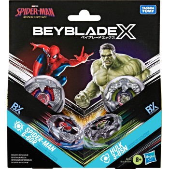 Hasbro Beyblade X And Marvel Collab, Spider-Man 6-60R Vs. Hulk 3-85N, 2 Takara Tom G0278 / G3064 5010996420831